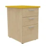 Caisson HT bureau - steely/stelly manager - Profondeur 60 cm - chene - top jaune curry