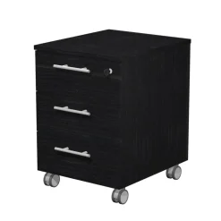Caisson mobile Flora - L41,8 x P52 x H61,5 cm - 3 tiroirs - imitation frêne noir