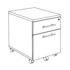 Caisson mobile INEO JET UP Bureau Vallée - L43 x H56 x P60 cm - 2 Tiroirs dont 1 dossier suspendu - façade imitation chêne clair
