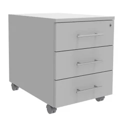 Caisson mobile INEO JET UP Bureau Vallée - L43 x H56 x P60 cm - 3 Tiroirs - façade blanc perle