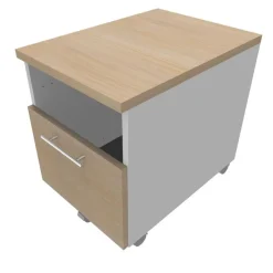 Caisson mobile INEO JET UP Bureau Vallée - L43xH56xP60 cm - 2 Tiroirs dont 1 personnalisable obligatoire - façade imitation chêne clair