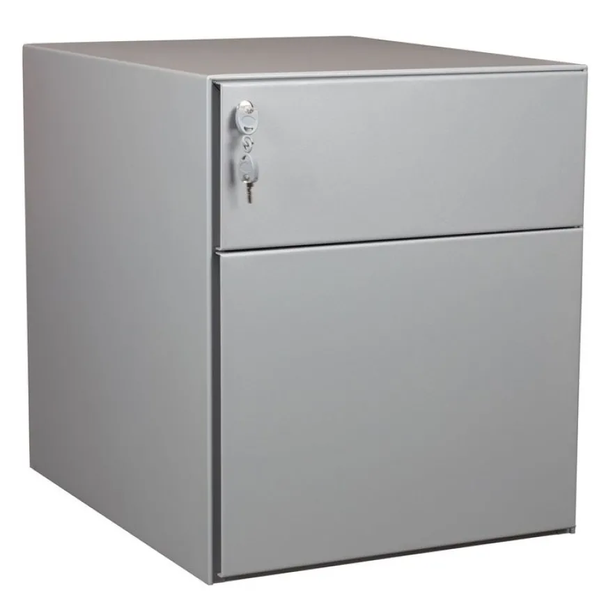 Caisson mobile métallique monobloc – 2 tiroirs - silver