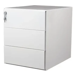 Caisson mobile métallique monobloc – 3 tiroirs- Blanc