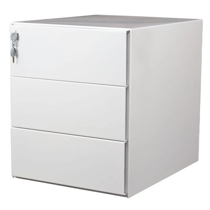 Caisson mobile métallique monobloc – 3 tiroirs- Blanc