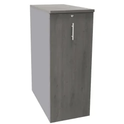 Caisson TOWER - L44 x H114 x P80 cm - 3 tablettes + 1 support DS réglable - structure alu - dessus et façade imitation chêne gris