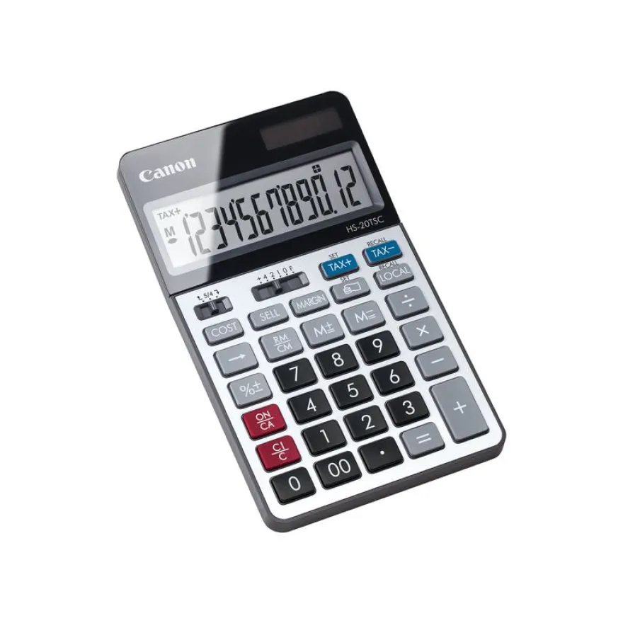 Calculatrice de bureau Canon HS-20TSC - 12 chiffres - alimentation batterie et solaire
