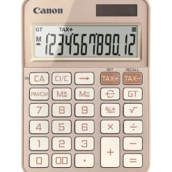 Calculatrice de bureau Canon KS-125KB - 12 chiffres - alimentation batterie et solaire - or rose