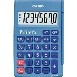 Calculatrice de poche Casio Petit-FX LC-401LV - 8 chiffres - alimentation batterie - bleu