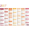 Calendrier Arc-en-ciel - 7 mois par face - 21 x 26,5 cm - Oberthur