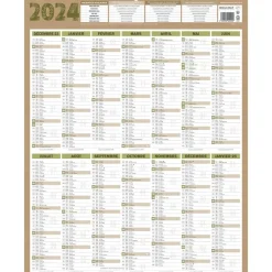 Calendrier bancaire Natura - 43 x 55 cm - Bouchut
