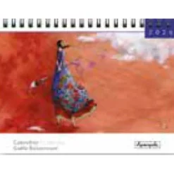 Calendrier chevalet 16x18cm 12 mois Aquarupella G.Boissonnard Femme vie liberté