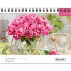 Calendrier chevalet 16x18cm 12 mois Aquarupella Bouquet