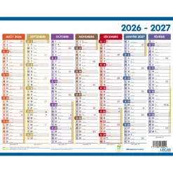 Calendrier Classique Color LECAS - 42x32 cm - 1 année sur 2 faces - Hamelin