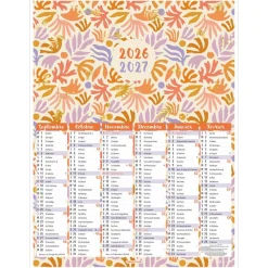Calendrier Fleurs rétro - 6 mois par face - 32 x 42 cm - Oberthur
