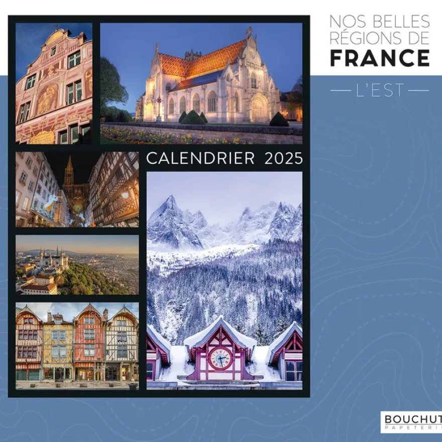Calendrier illustré BOUCHUT 30 x 30 cm BELLES REGIONS DE FRANCE EST 70 %
