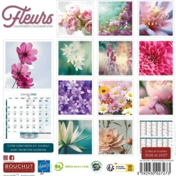 Calendrier illustré BOUCHUT 15 x 15 cm FLEURS Pefc 70 %