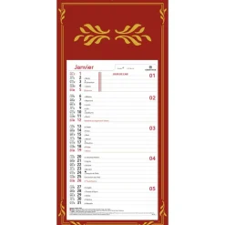 Calendrier mensuel en papier sur plaque skytos - 20 x 41 cm - disponible dans différentes couleurs - Oberthur