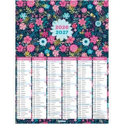 Calendrier Petites Fleurs - 6 mois par face - 21 x 26,5 cm - Oberthur