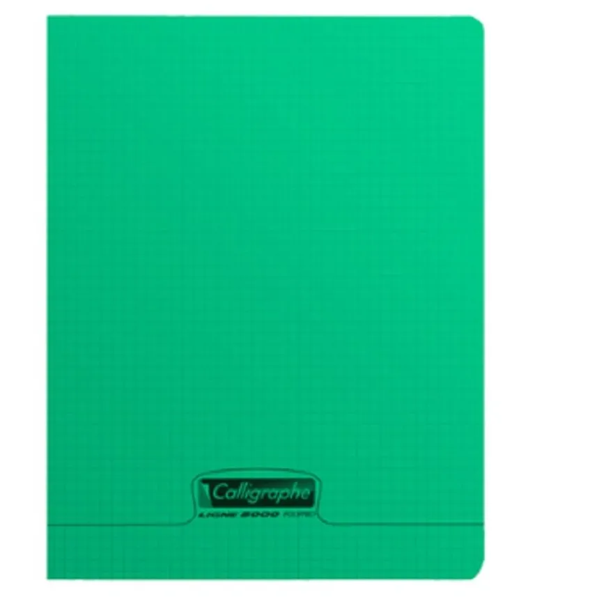 Calligraphe 8000 - Cahier polypro - 17 x 22 cm - 96 pages - petits carreaux (5x5 mm) - disponible dans différentes couleurs