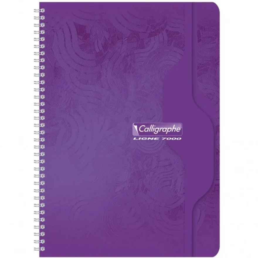 Calligraphe 7000 - Cahier reliure intégrale 21 x 29.7 cm - 100 pages - grands carreaux (Seyes) - violet