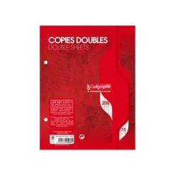 Calligraphe - copies doubles - 200 pages - 17x22 cm - grands carreaux (Seyes) - perforées