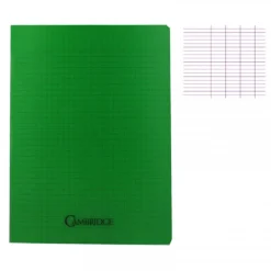Cambridge - Cahier polypro 24 x 32 cm - 96 pages - grands carreaux (Seyes) - disponible dans différentes couleurs