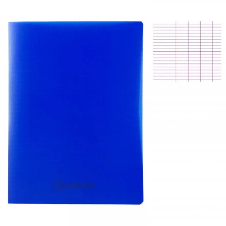 Cambridge - Cahier polypro 24 x 32 cm - 96 pages - grands carreaux (Seyes) - disponible dans différentes couleurs