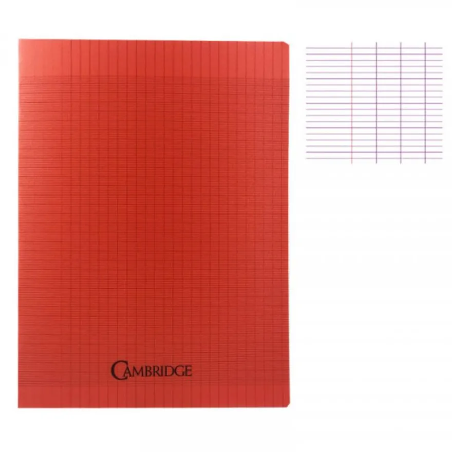 Cambridge - Cahier polypro 24 x 32 cm - 96 pages - grands carreaux (Seyes) - disponible dans différentes couleurs