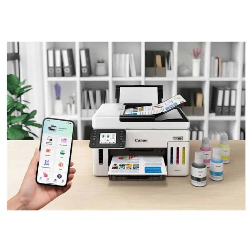 Canon MAXIFY GX6150 MegaTank - Imprimante multifonction jet d'encre couleur A4 - USB 2.0, Wi-Fi(n), LAN