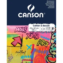 Canson - Cahier à dessin 24 x 32 cm - 24 pages - 125g - blanc