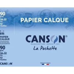 Canson - Pochette papier calque - 12 feuilles - 24 x 32 cm - 90 gr