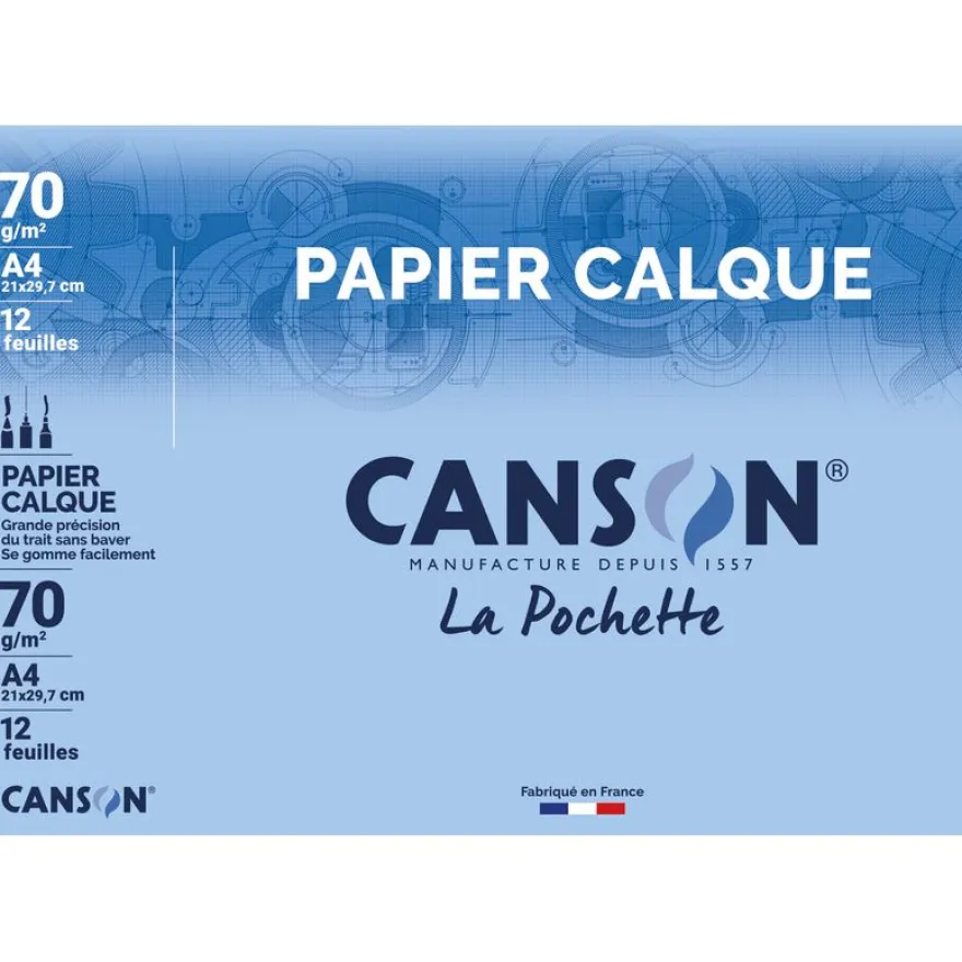 Canson - Pochette papier calque - 12 feuilles - A4 - 70 gr - édition artiste manga