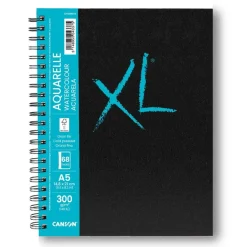 Canson Books XL Aquarelle - Bloc dessin à spirale - A5 - 34 feuilles - 300 gr
