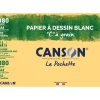 Canson C à grain - Pochette papier à dessin - 12 feuilles - A4 - 180 gr - blanc