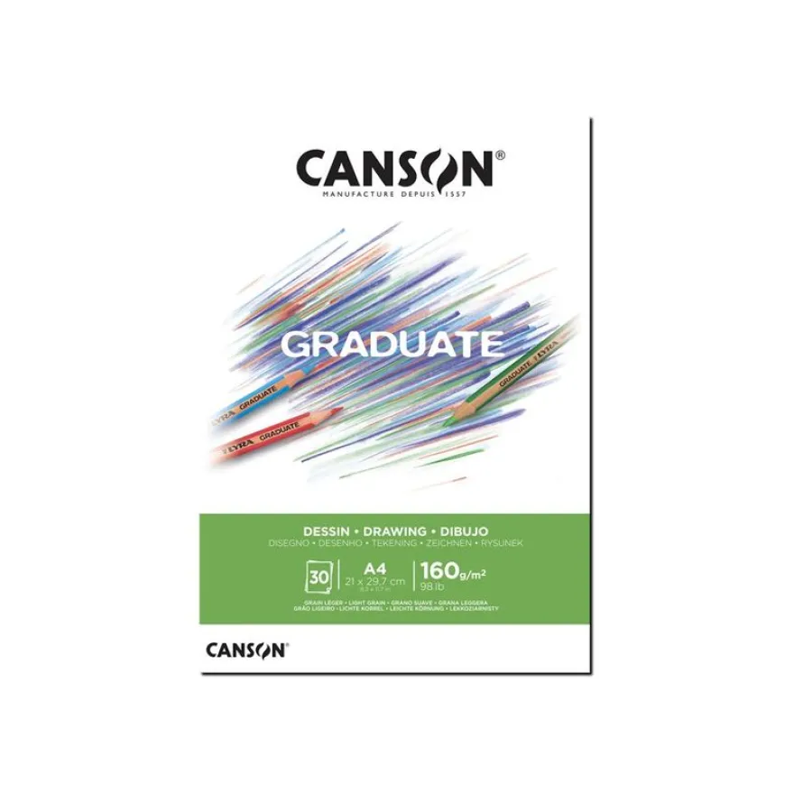 Canson Graduate - Bloc dessin - 30 feuilles - A4 - 160 gr
