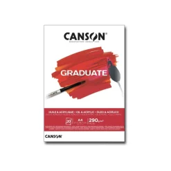 Canson Graduate - Bloc dessin huile et acrylique - 20 feuilles - A4 - 290 gr