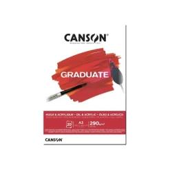 Canson Graduate - Bloc dessin huile et acrylique - 20 feuilles - A3 - 290 gr