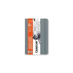 Canson Graduate - Carnet de croquis/notes - 140 x 216 mm - portrait - 184 pages - papier blanc - couverture rigide - gris clair