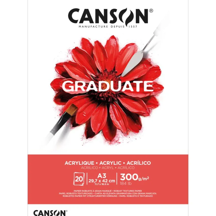 Canson Graduate Acrylic – Bloc 20 feuilles - A3 - 300g
