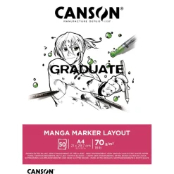 Canson Graduate Manga Marker Layout - Bloc dessin - 50 feuilles - A4 - 70 gr