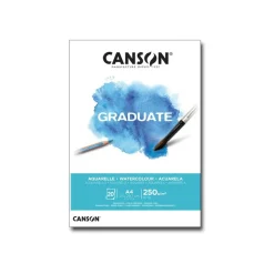 Canson Graduate Watercolour - Bloc dessin aquarelle - 20 feuilles - A4 - 250 gr