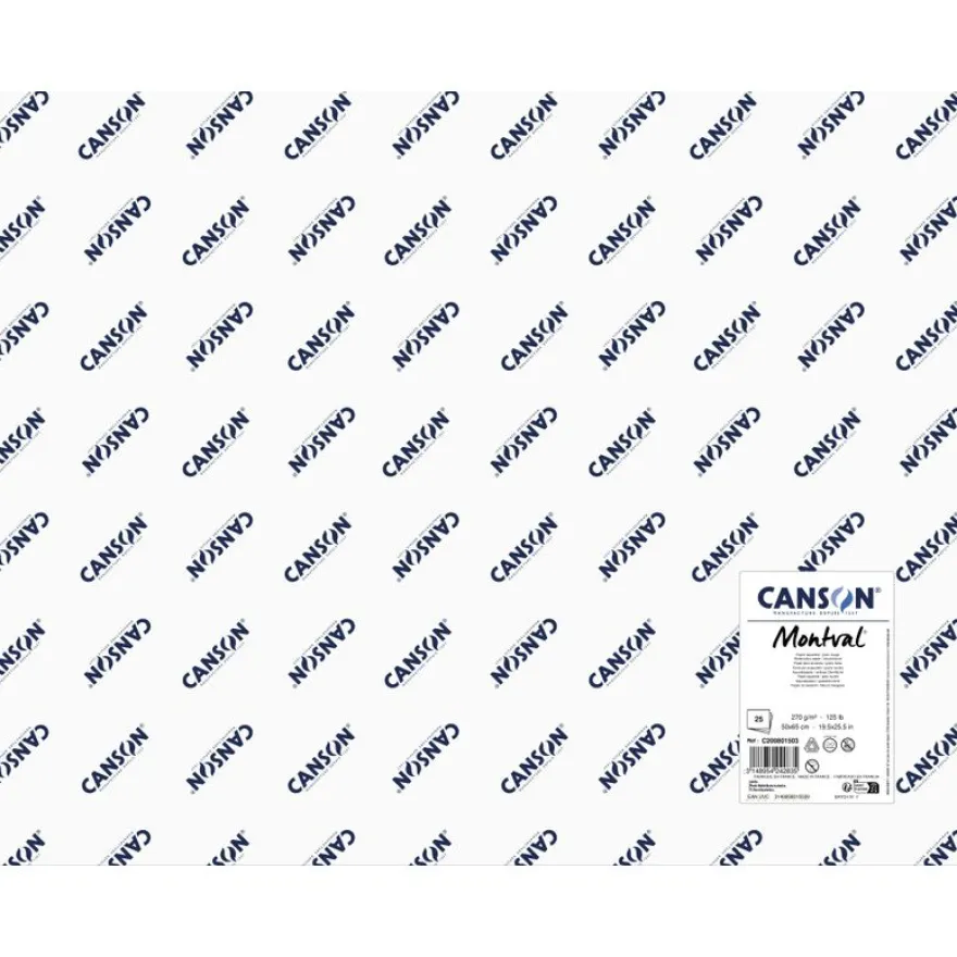 Canson Montval - Papier aquarelle - 50 x 65 cm - 270 g/m² - blanc