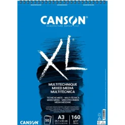 Canson XL - Bloc dessin à spirale - 50 feuilles - A3 - 160 gr - blanc
