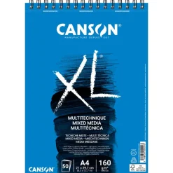 Canson XL - Bloc dessin à spirale - 50 feuilles - A4 - 160 gr - blanc