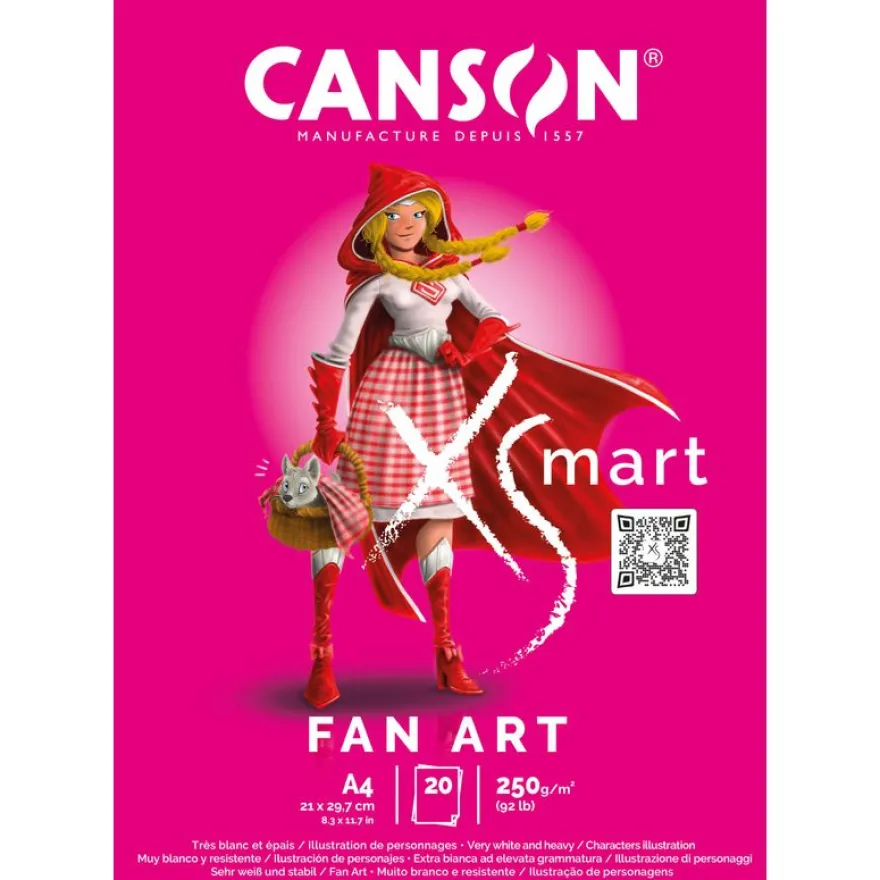 Canson Xsmart - Bloc dessin fan art - 20 feuilles - A4 - 250 gr