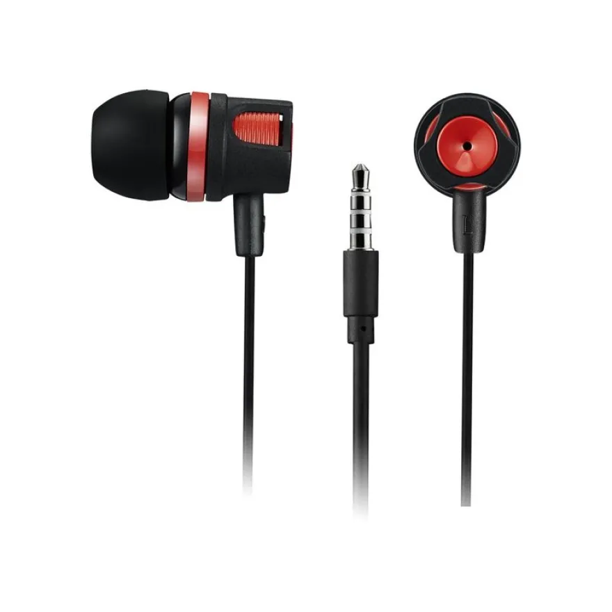 CANYON Kit main libre - Ecouteurs filaire avec micro - intra-auriculaire - noir/rouge