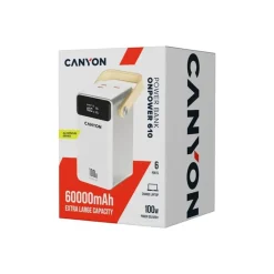 Canyon OnPower 610 - Batterie externe - 60000 mAh - 100 Watt - 6 connecteurs de sortie (3 x USB-C, 3 x USB Type A)