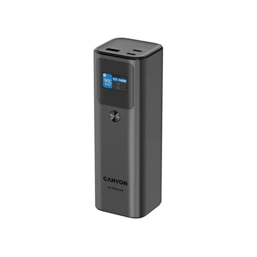 Canyon PB-2010 - Batterie externe - 27000 mAh - 140 Watt - 3 connecteurs de sortie (2 x USB-C, USB type A)