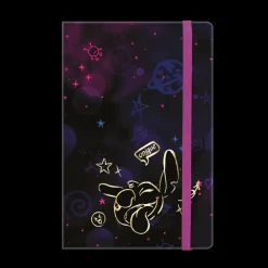 Carnet A5 Stitch Gold Motif 1 – 80 pages lignées, rabat élastique, couverture molletonnée