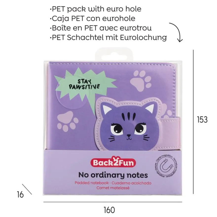 Carnet matelassé chat No Ordinatry Notes Back2Fun